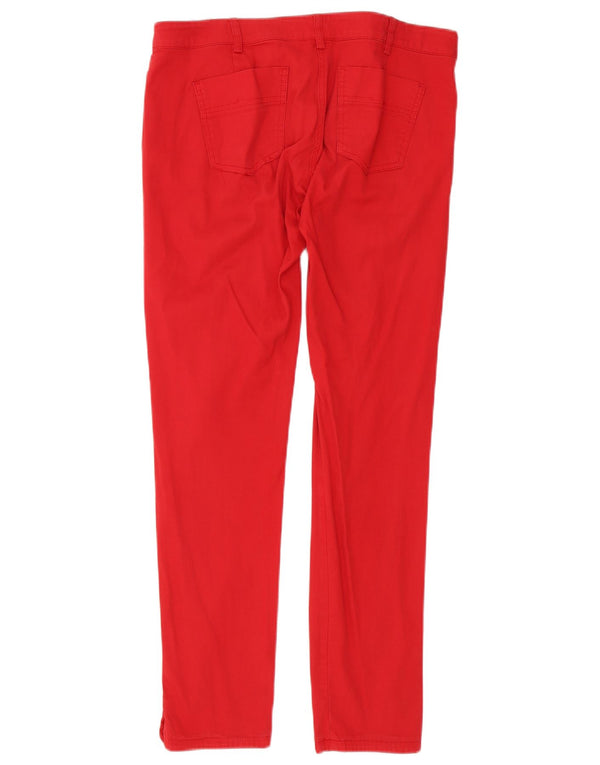Max & Co. Womens Slim Fit Chino Trousers UK 12 Medium W32 L29 Red Cotton