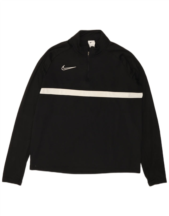 NIKE Herren Dri Fit Pullover-Trainingsoberteil mit Reißverschluss, Größe L, Schwarz, Farbblock