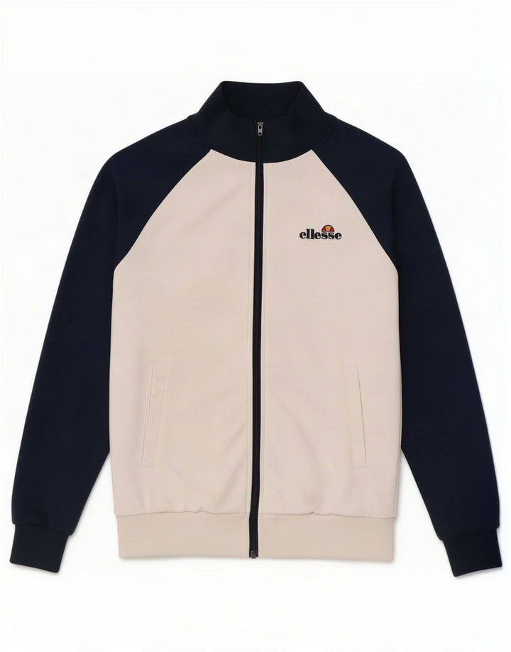 Ellesse Herren-Trainingsanzug-Top-Jacke, großes marineblaues Farbblock-Polyester