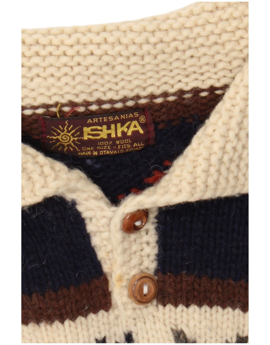 Ishka Herren-Pullover mit Rollkragen, Einheitsgröße, mehrfarbige Fair-Isle-Wolle
