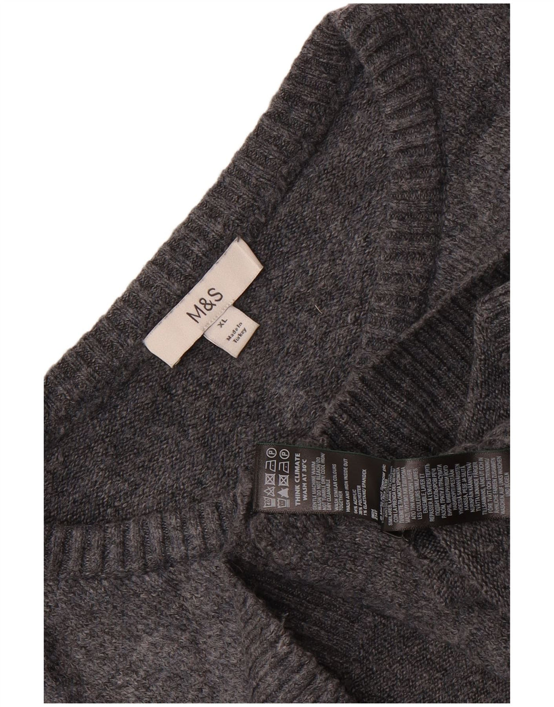 Marks & Spencer Damen Crop Oversized Cardigan Pullover UK 18 XL Grau