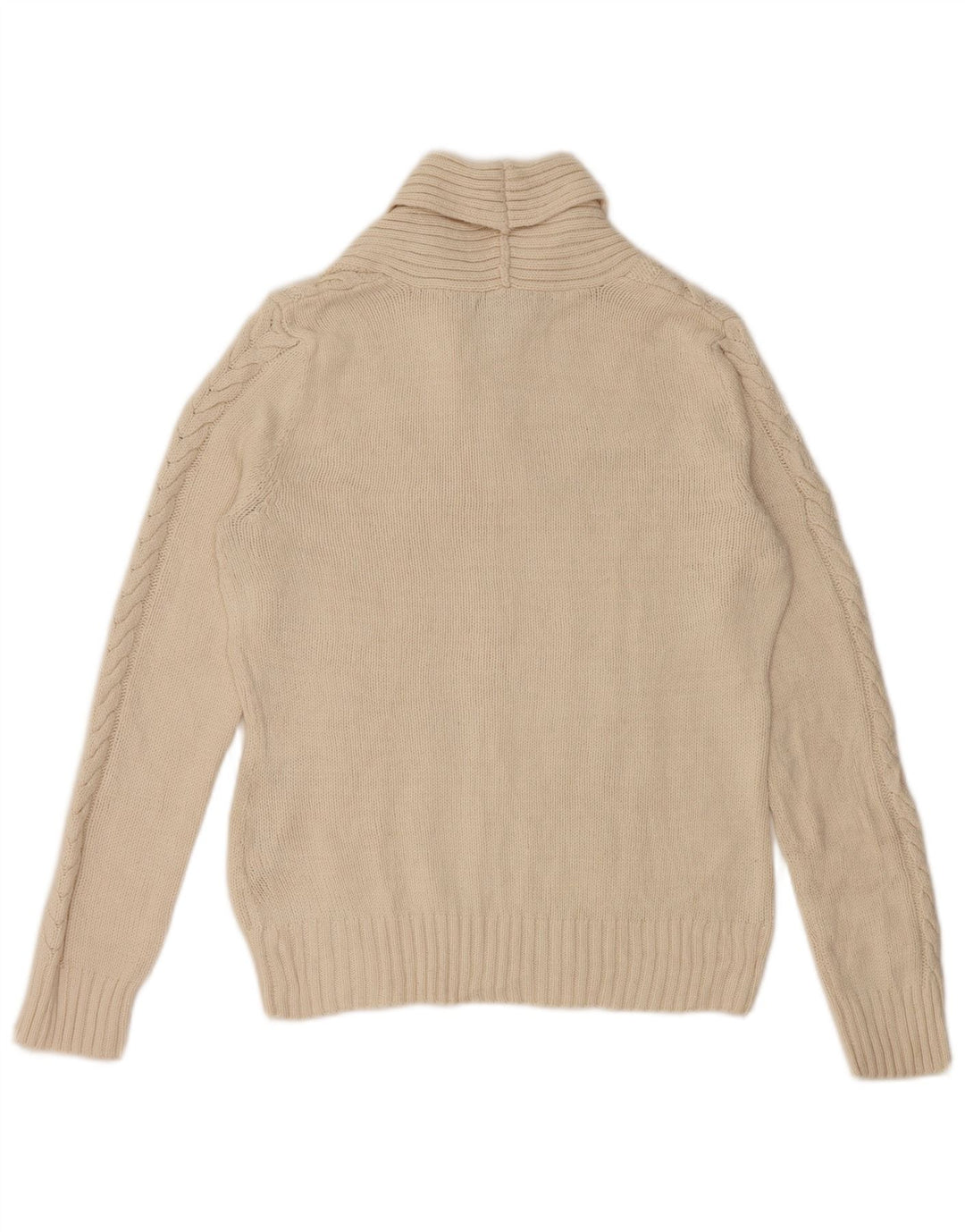 Chaps Damen-Pullover mit Schalkragen, Gr. 14, mittelgrau, aus Baumwolle