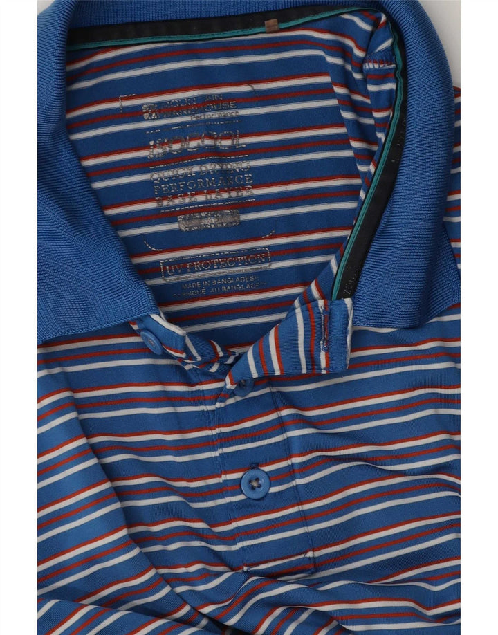 Mountain Warehouse IsoCool-Poloshirt für Herren, mittelblau gestreift