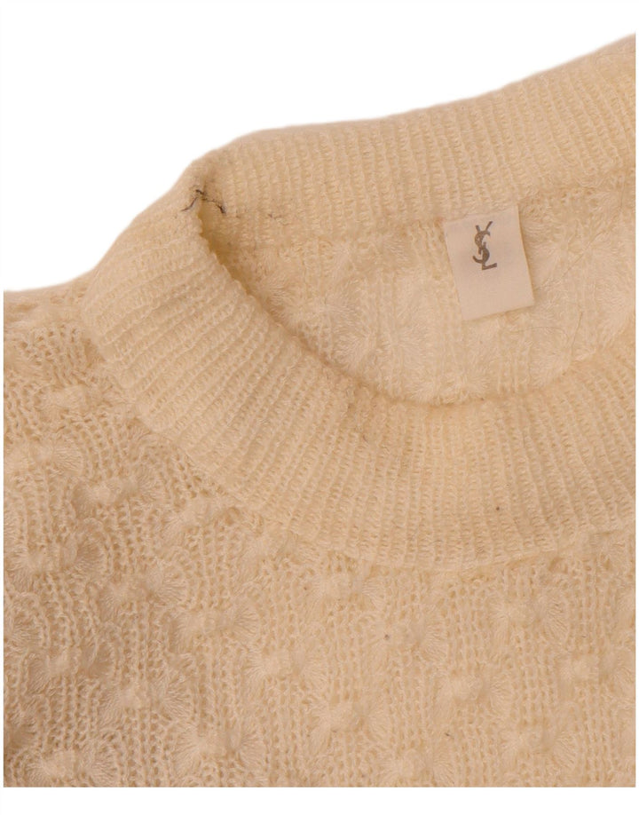 VINTAGE Womens Crew Neck Jumper Sweater UK 18 XL Beige Polyester