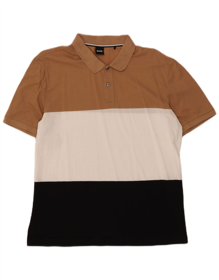 Hugo Boss Herren-Poloshirt, groß, mehrfarbig, Colourblock-Baumwolle