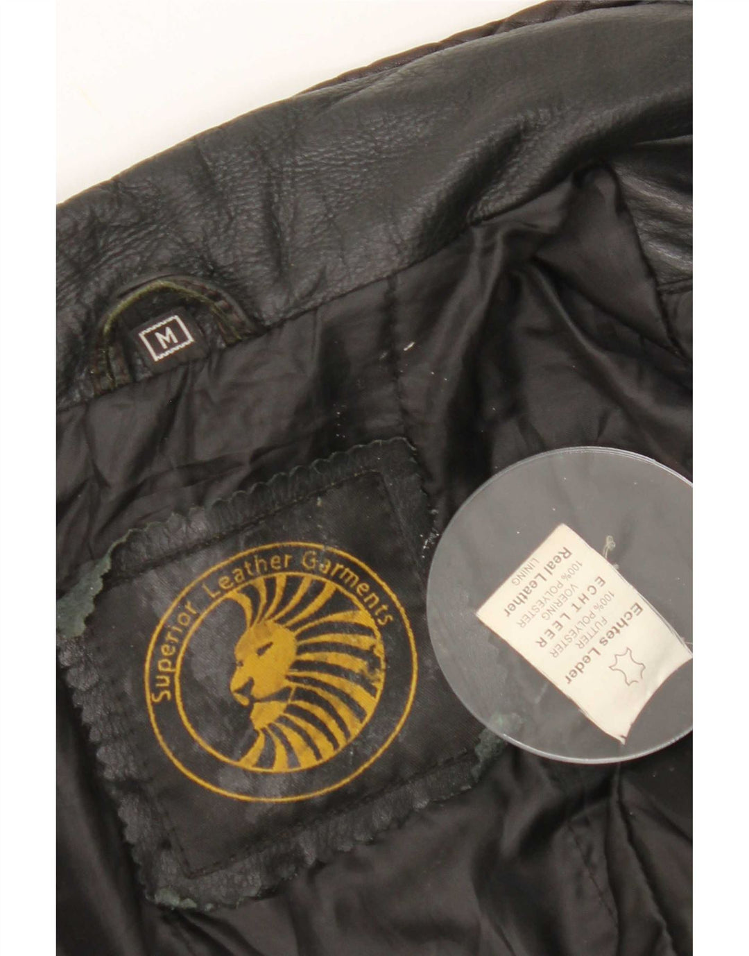 Vintage Damen Lederjacke UK 14 Medium Schwarz