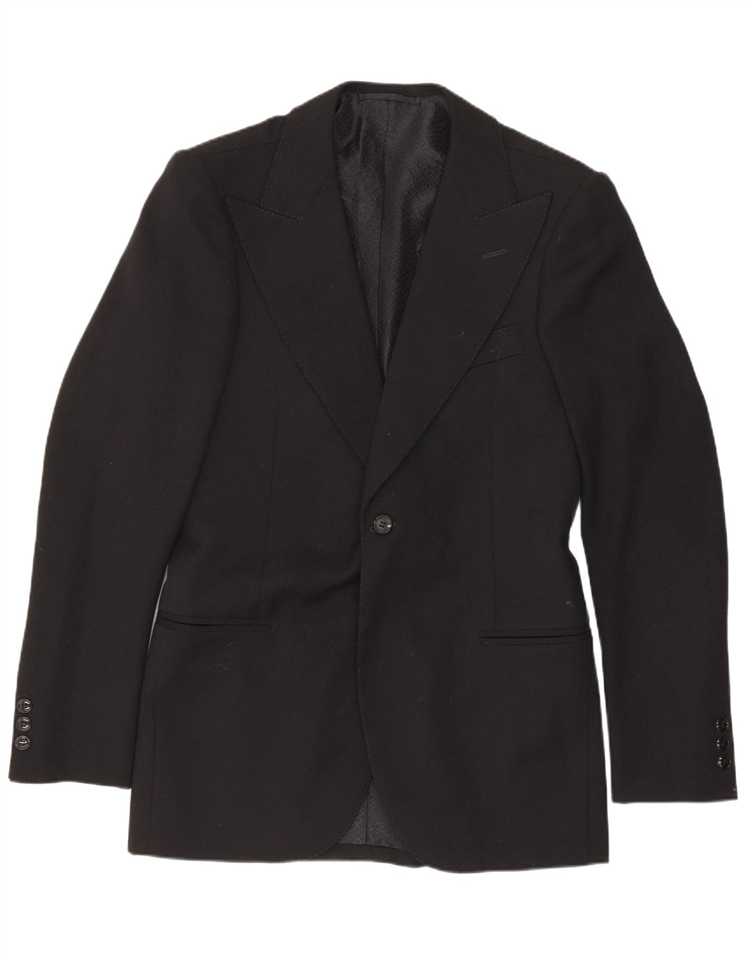 Vintage Herren 1 Knopf Blazer Jacke UK 36 Small Black Classic