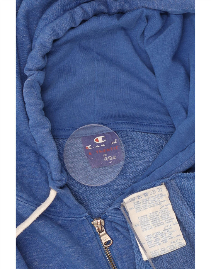 CHAMPION Herren-Kapuzenpullover mit Reißverschluss, mittelblau gefleckte Baumwolle
