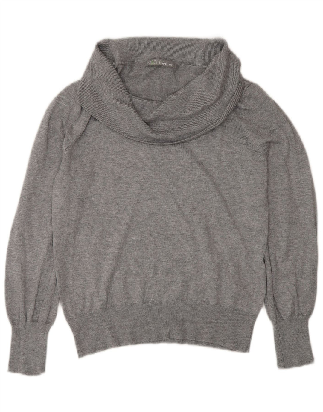 Marks & Spencer Rollkragenpullover für Damen, UK 12, mittelgraue Viskose