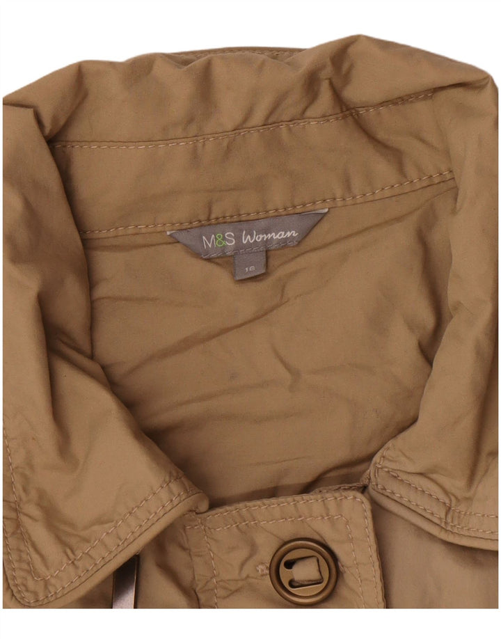 Marks & Spencer Damen Militär-Utility-Jacke UK 16 Large Beige Baumwolle