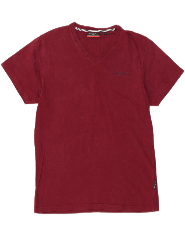 PIERRE CARDIN Damen T-Shirt Top UK 14 Medium Maroon Baumwolle