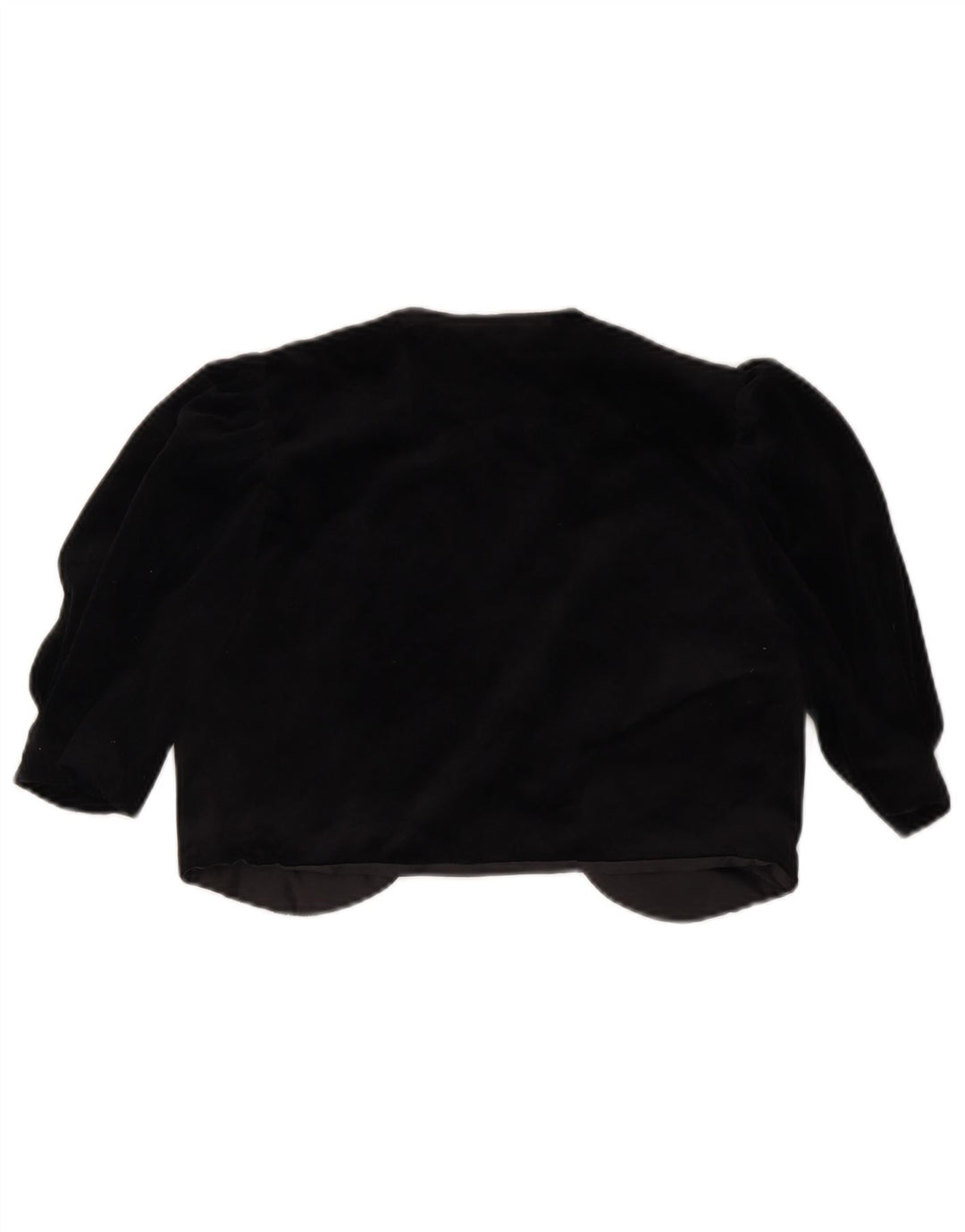 VINTAGE Offene Bolerojacke für Damen IT 36 XS Schwarzes Triacetat