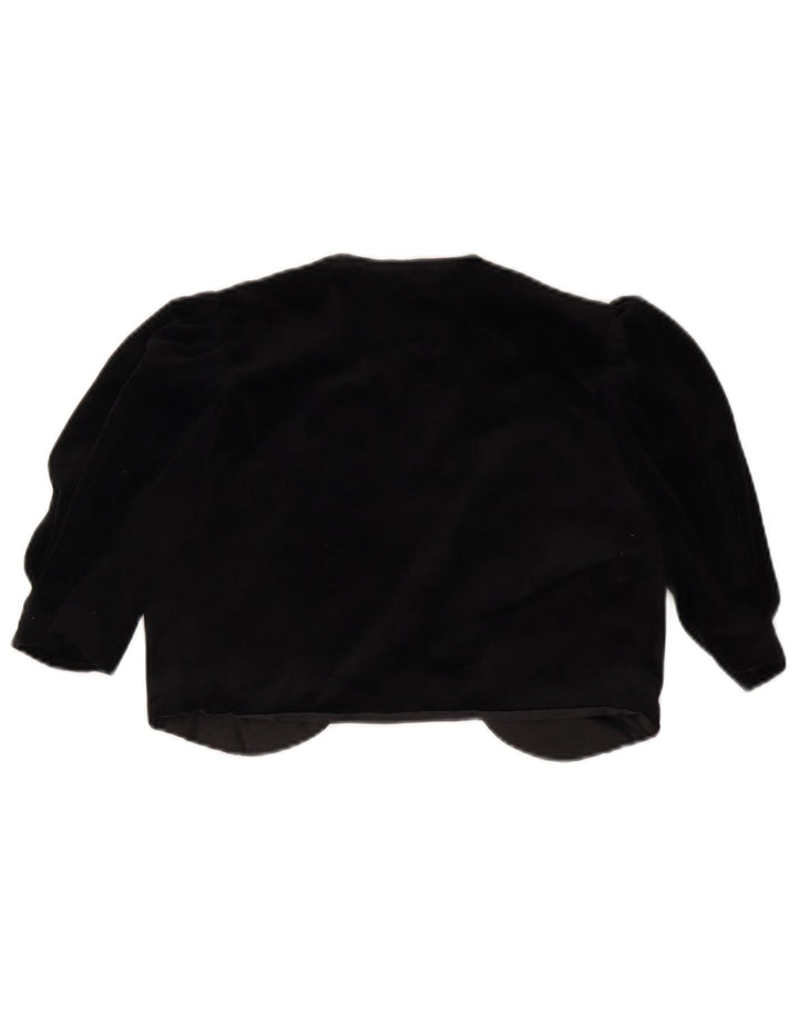 VINTAGE Offene Bolerojacke für Damen IT 36 XS Schwarzes Triacetat