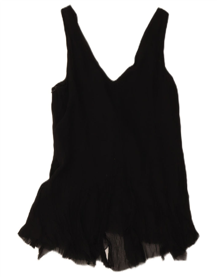 Penny Black Damen Crop Vest Top UK 10 Small Schwarze Seide