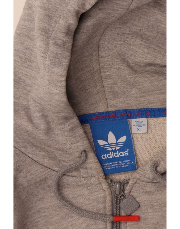 ADIDAS Herren Zip Hoodie Pullover XL Grau Baumwolle