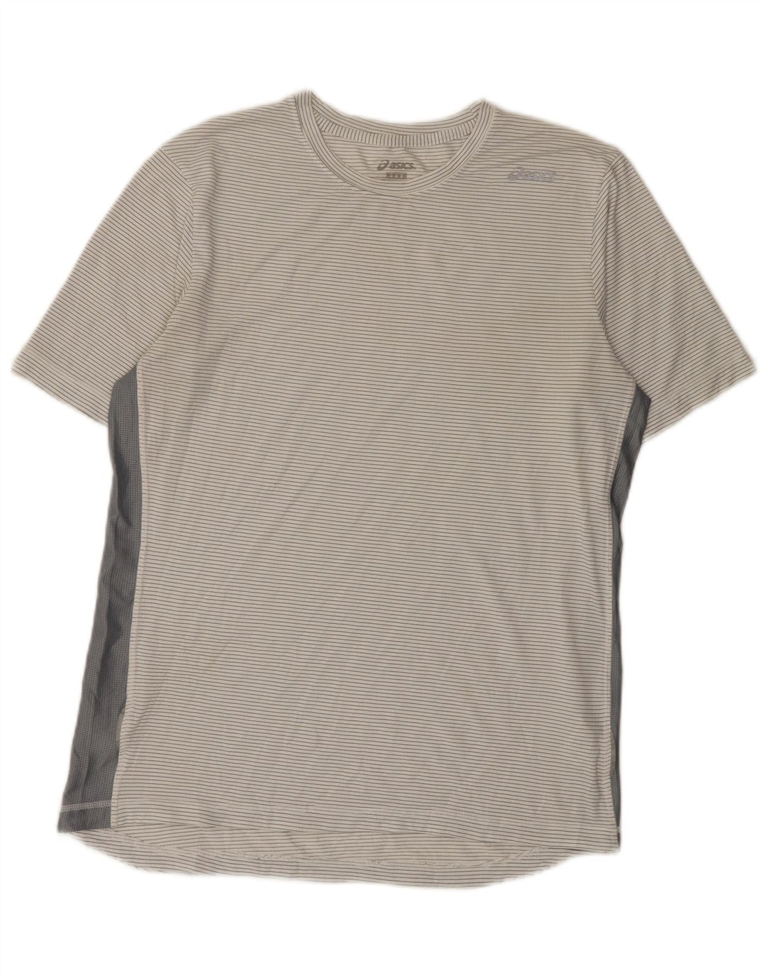 Asics Herren T-Shirt Top Mittelweißes Nadelstreifen-Polyester