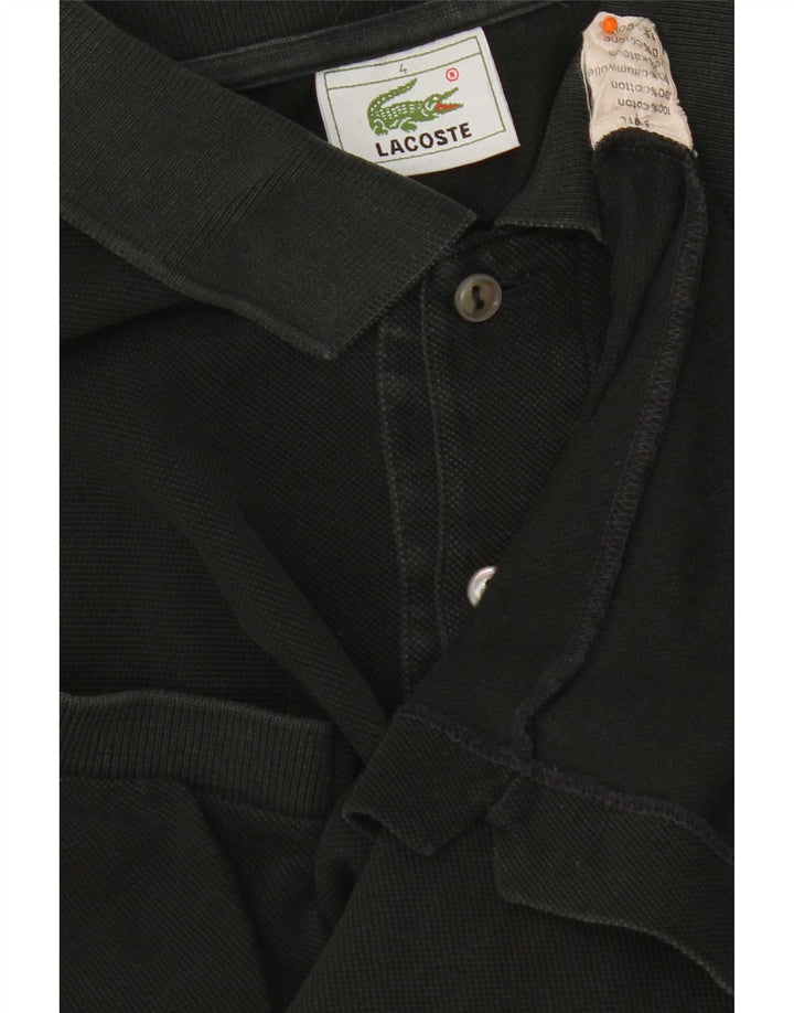 Lacoste Herren-Poloshirt, Größe 4, mittelgroß, schwarze Baumwolle