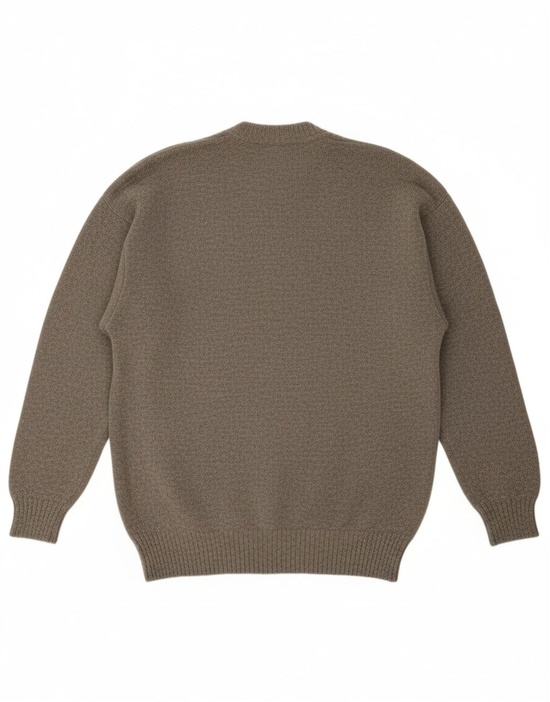 VINTAGE Mens Crew Neck Jumper Sweater Large Grey Fair Isle