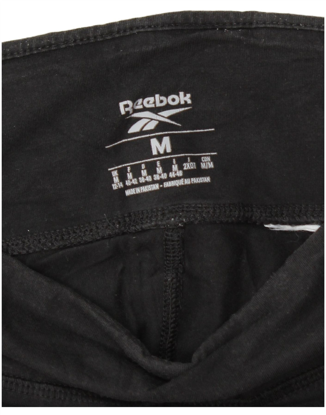 REEBOK Damen Graphic Leggings UK 12/14 Medium Schwarz