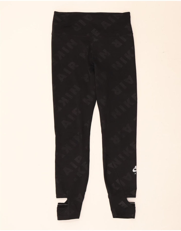 Nike Womens Graphic Crop Leggings UK 12 Mittelschwarzes Polyester