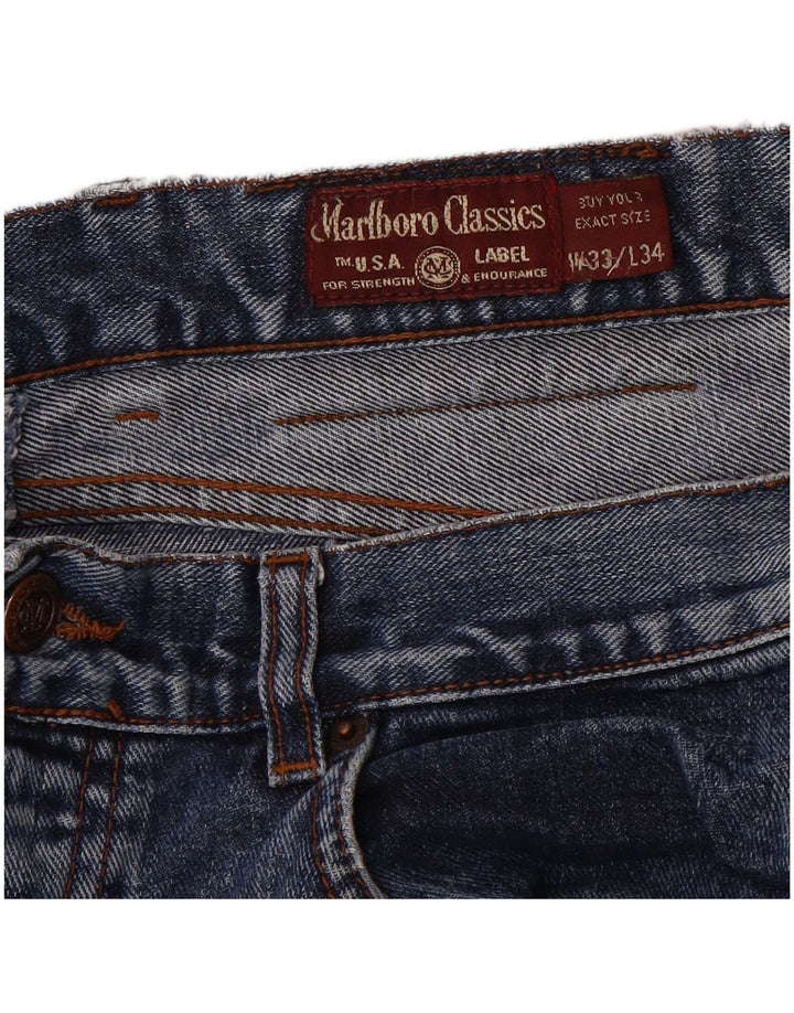MARLBORO CLASSICS Herren Straight Jeans W33 L34 Blaue Baumwolle