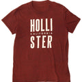 Hollister Herren-T-Shirt mit grafischem Muster, mittlere kastanienbraune gefleckte Baumwolle