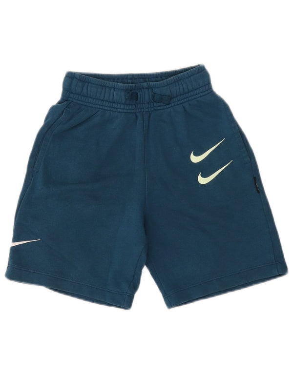 NIKE Grafik-Sportshorts für Jungen, 8–9 Jahre, Größe S, blaue Baumwolle