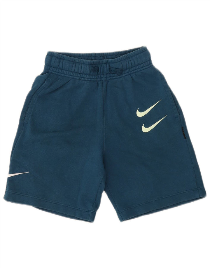 NIKE Grafik-Sportshorts für Jungen, 8–9 Jahre, Größe S, blaue Baumwolle