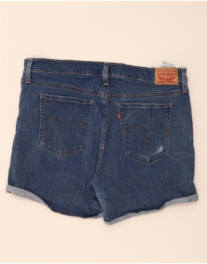 Levi's Damen-Jeansshorts im Distressed-Look, Größe W32, groß, aus blauer Baumwolle