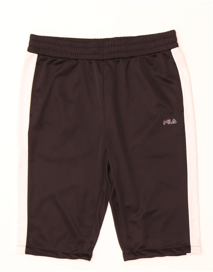 Fila Herren-Sportshorts, groß, schwarzes Farbblock-Polyester