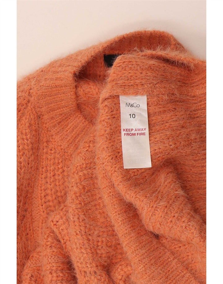 M&Co Damen-Pullover, übergroß, Rundhalsausschnitt, Gr. 10, Größe S, Orange, Acryl
