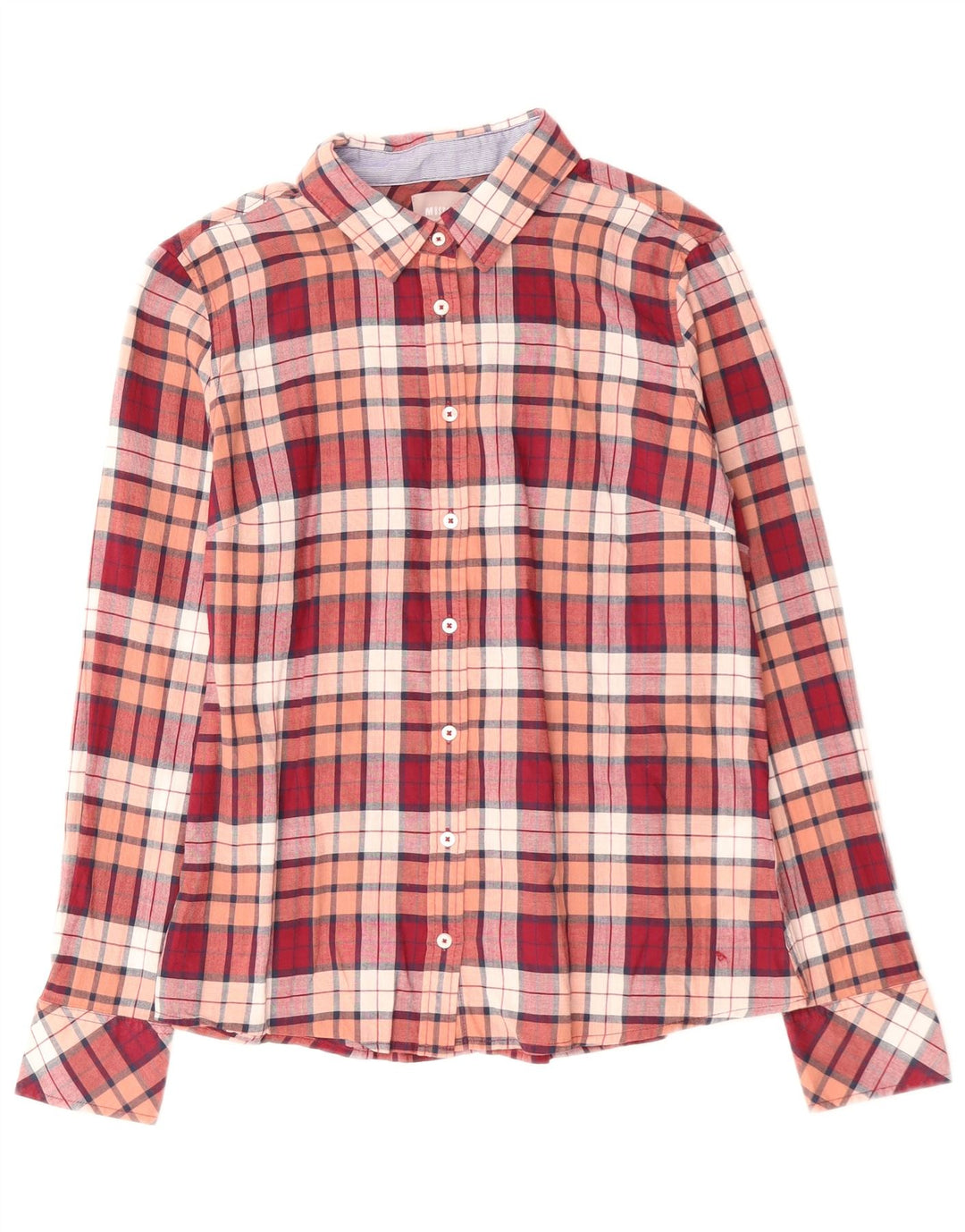 MUSTANG Damen-Hemd, EU 36, klein, rosa kariert, Baumwolle