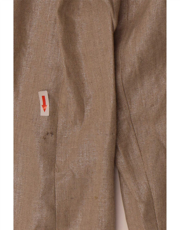 Offene Blazerjacke für Damen von Zara, UK 14, mittelbeigeiges Leinen