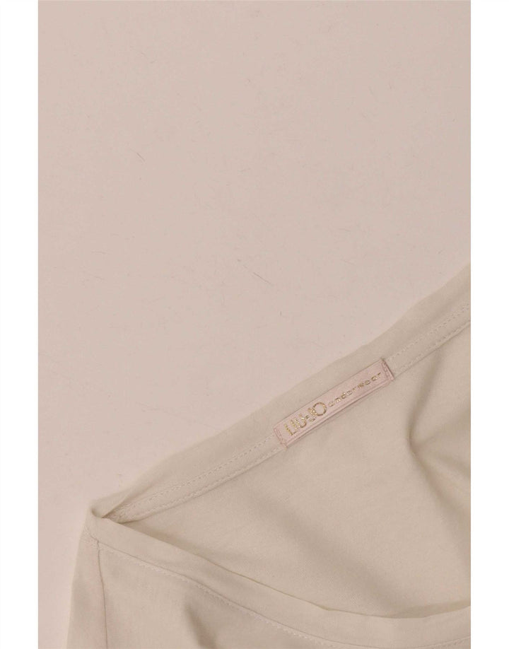 Liu Jo Damen Grafik-T-Shirt-Oberteil UK 12 Medium Weiß