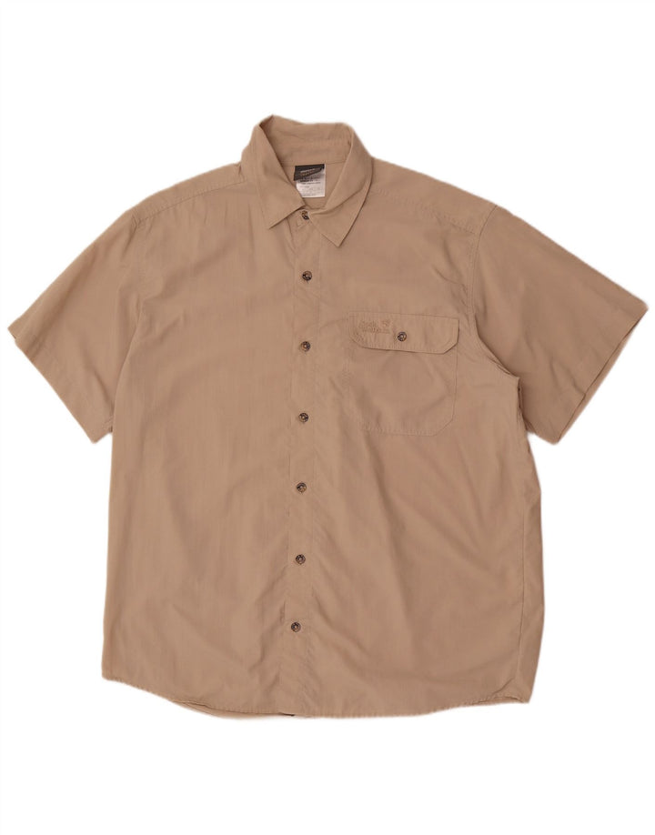 Jack Wolfskin Herren Kurzarmhemd Large Beige Polyamid