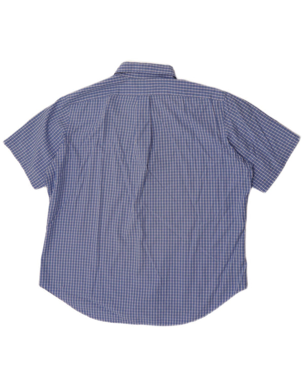 Ralph Lauren Herren-Kurzarmhemd mit klassischer Passform, XL, blau kariert