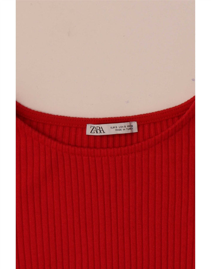 Zara Damen T-Shirt Top UK 8 Small Rot