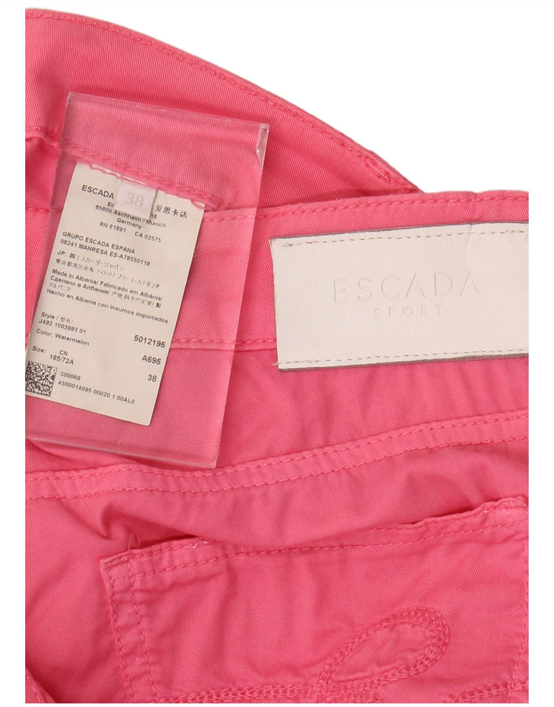 ESCADA Damen Slim Cropped-Hose EU 38 Medium W34 L24 Rosa Baumwolle