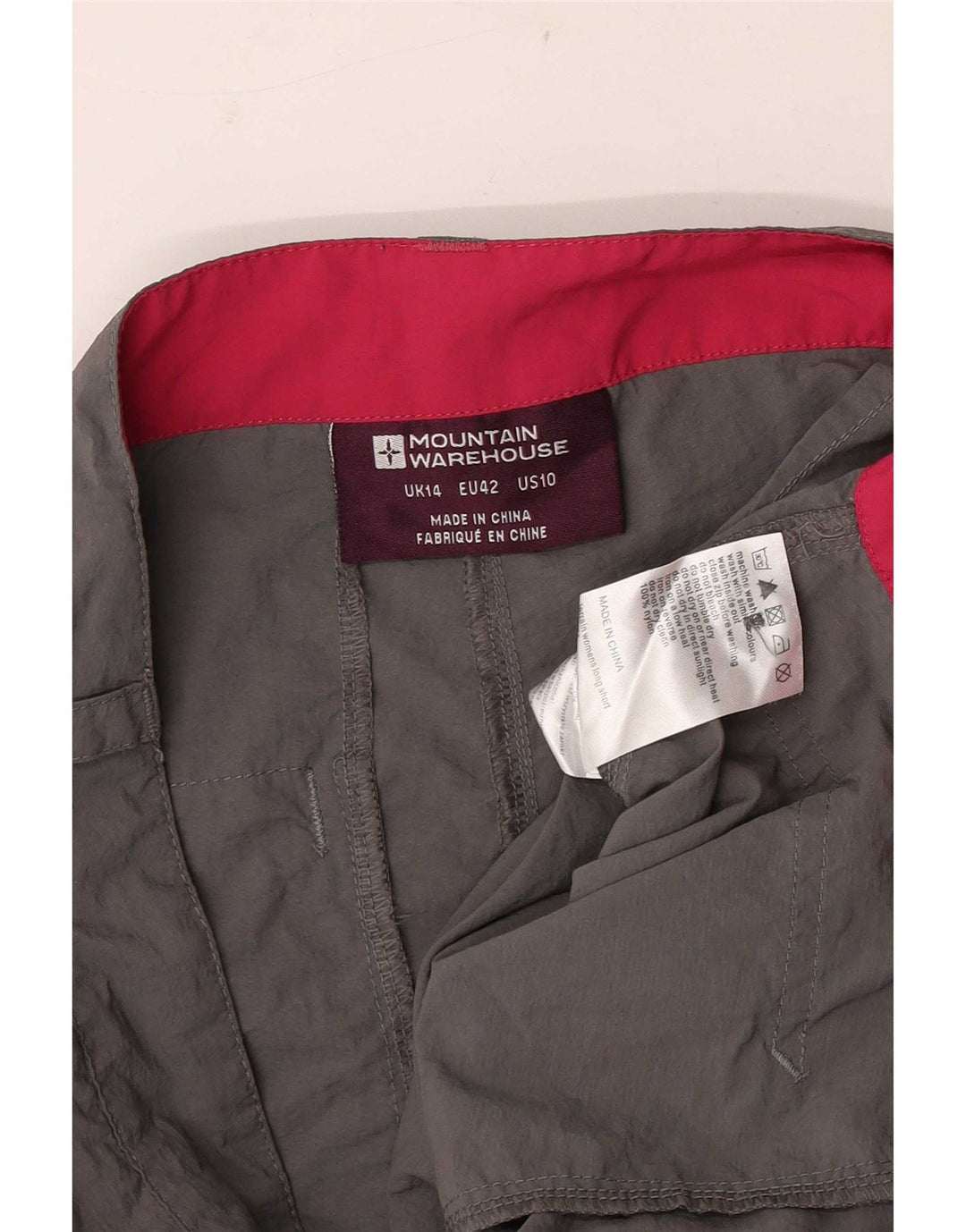 Mountain Warehouse Damen-Cargoshorts UK 14 Large W34 Graues Nylon