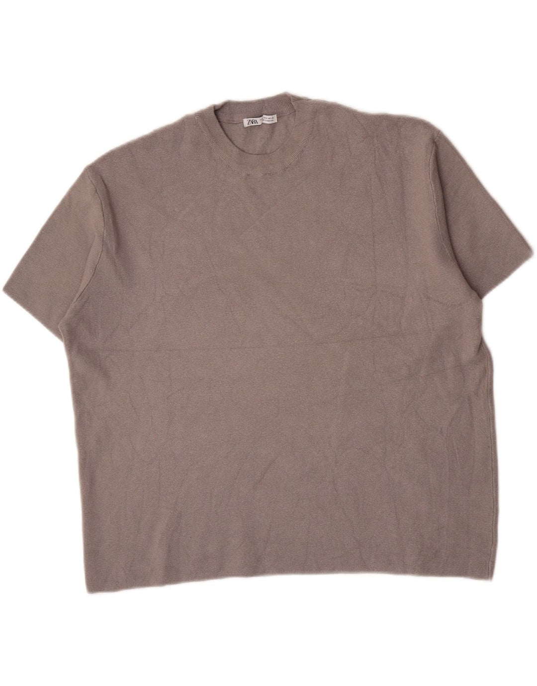 Zara Herren T-Shirt Top Mittelgrau