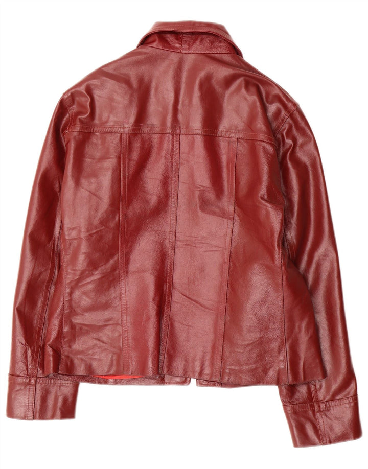 Vintage Damen Lederjacke UK 10 Kleines Burgunderleder