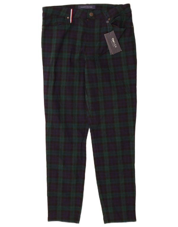 Tommy Hilfiger Damen Chinohose US 6 Medium W28 L28 Grün kariert