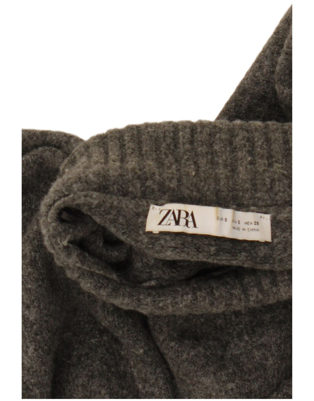 Zara Damen Crop Oversized Rollkragenpullover Pullover UK 10 Small Grau