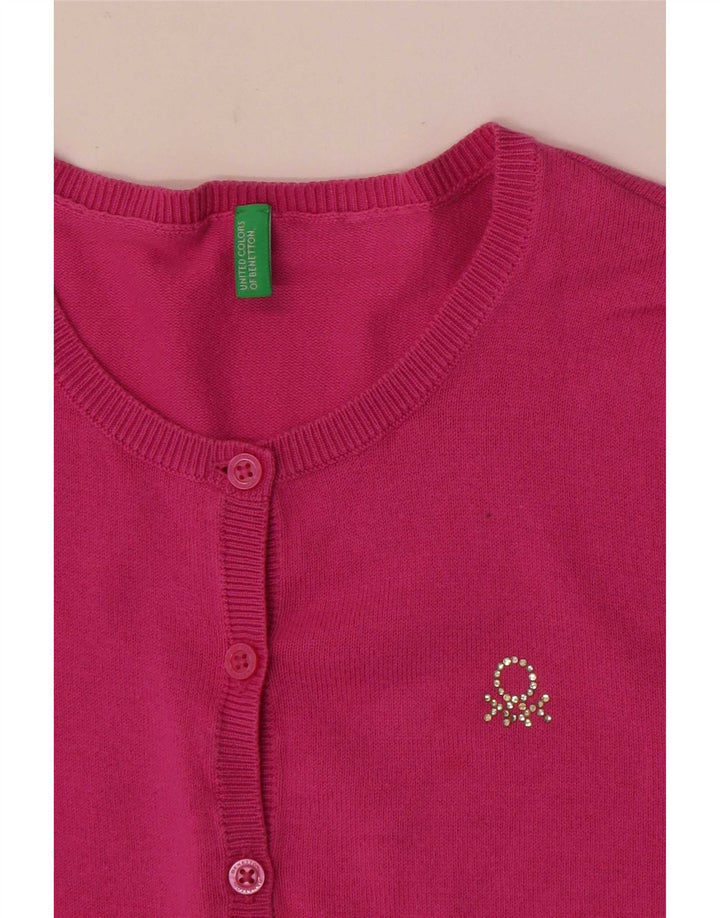 Benetton Damen-Cardigan-Pullover UK 8 Small Pink