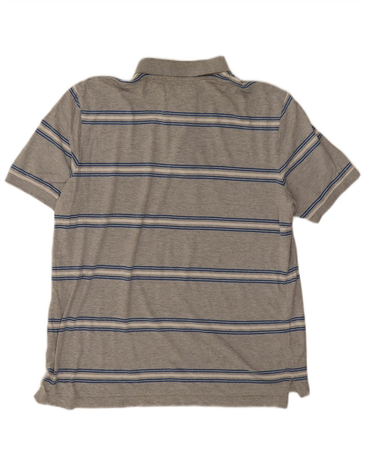 Crew Clothing Herren-Poloshirt aus mittelgrauer, gestreifter Baumwolle