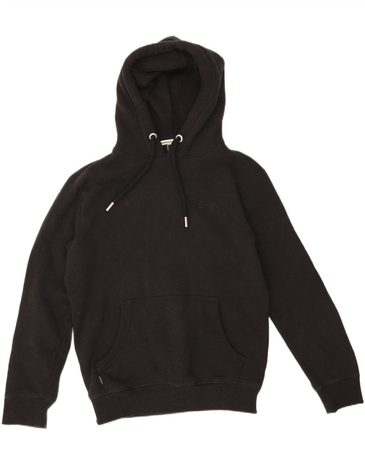 SUPERDRY Herren-Kapuzenpullover aus mittelschwarzer Baumwolle