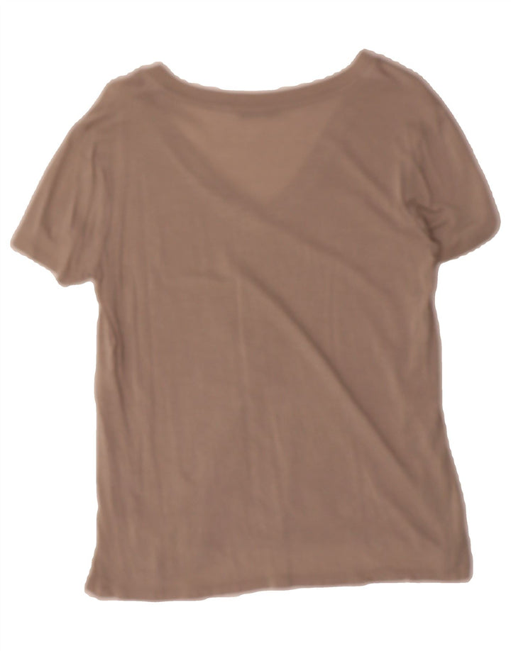 ZARA Womens T-Shirt Top UK 10 Small Beige Vintage Zara and Second-Hand Zara from Messina Hembry 