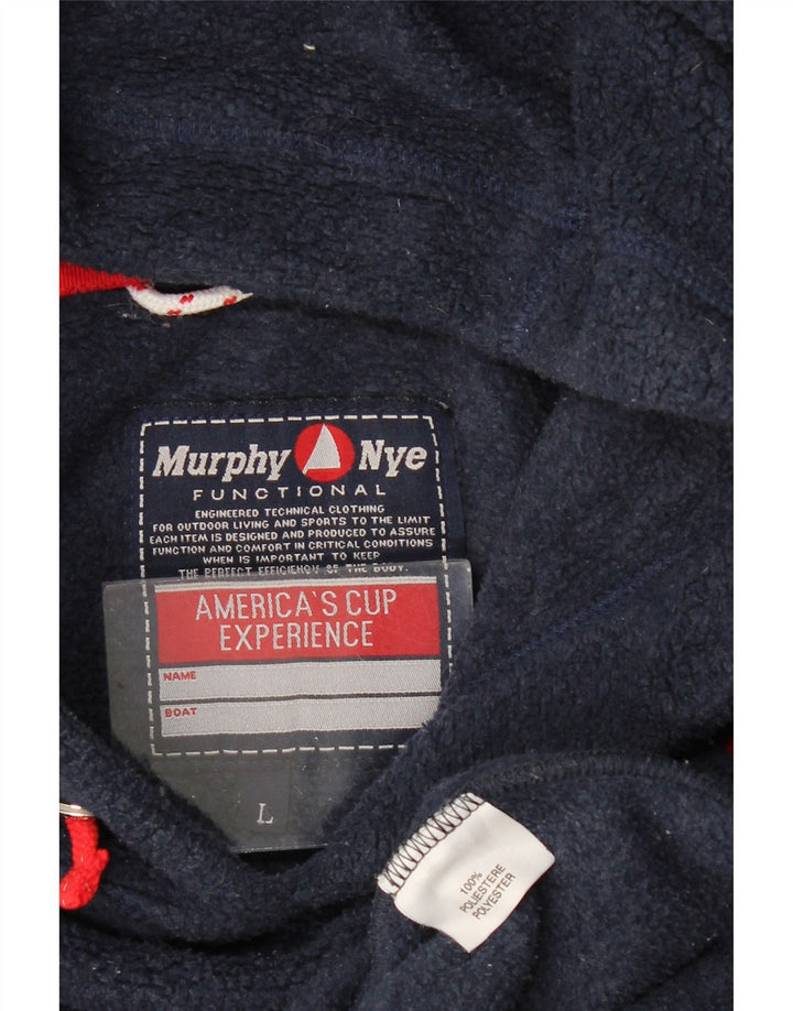 MURPHY & NYE Herren-Fleecepullover mit Kapuze, groß, marineblaues Polyester