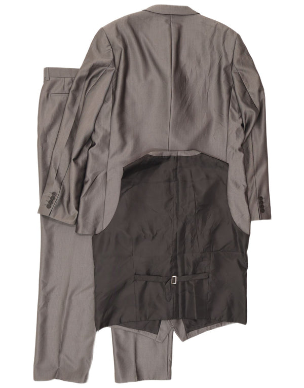 Angelo Litrico Mens 3 Piece Suit IT 56 3XL W42 L34 Grey Polyester