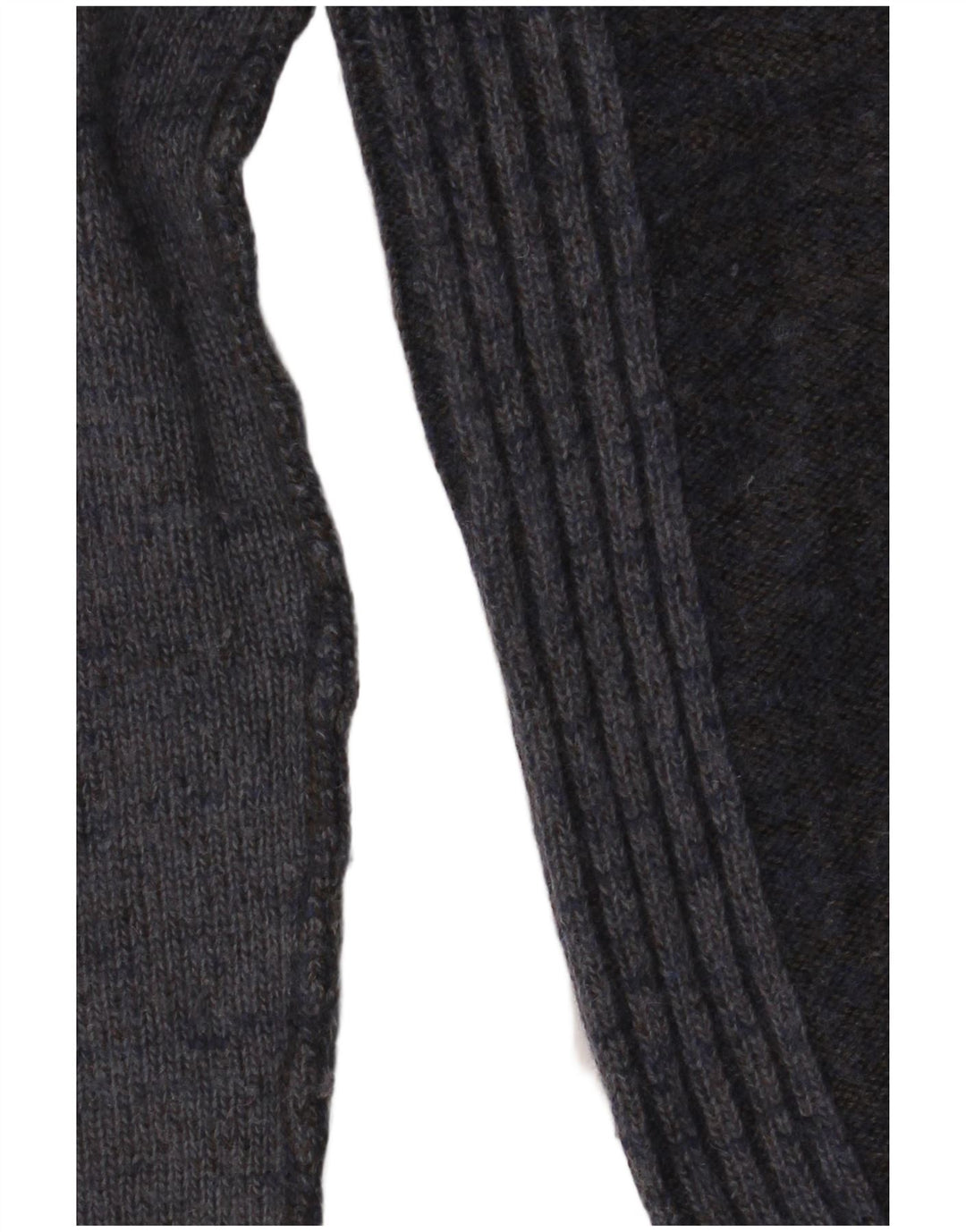 Zara Herren-Pullover mit Rundhalsausschnitt, mittelgraue Colourblock-Wolle